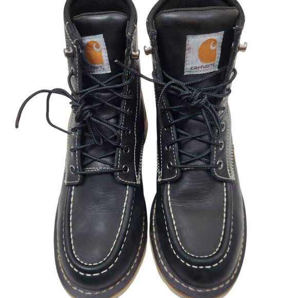 Carhartt Mens 6" Lace Up Leather Moc-Toe Wedge Boot 7.5 - Picture 5 of 8